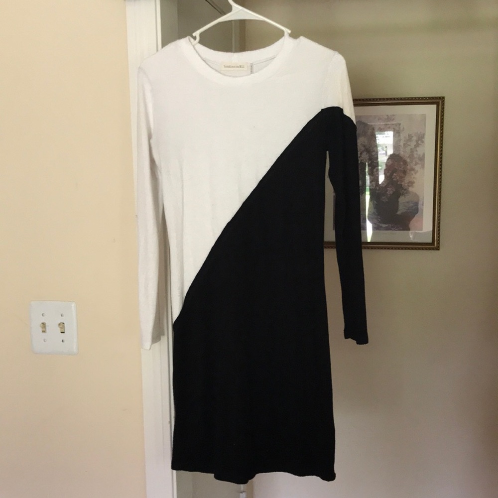 Asymmetrical black/white dress